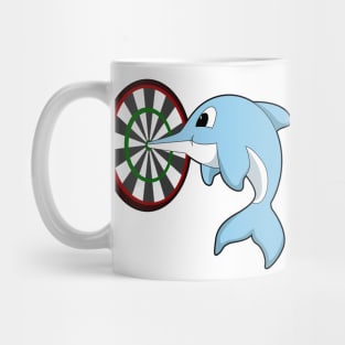 Dolphin at Darts with Dartboard Mug